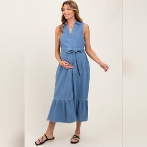 Pinkblush Materniry Jean Midi Dress